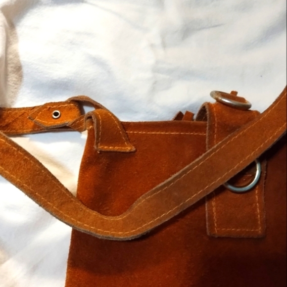 Vintage " 1970' s Brown Fringe Suede Shoulder Bag - Picture 6 of 12
